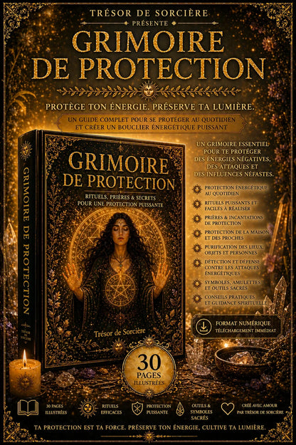 Téléchargement "grimoire de protection" 30 pages, pages de grimoire