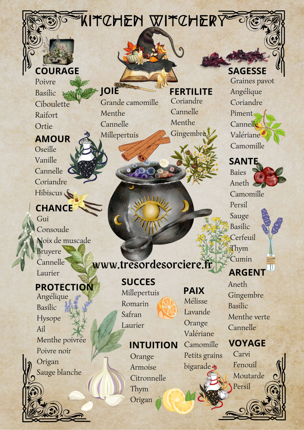 Poster plastifié "kitchen witch"