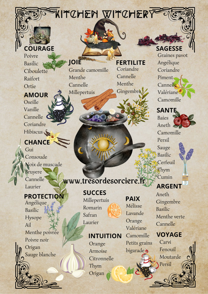 Poster plastifié "kitchen witch"
