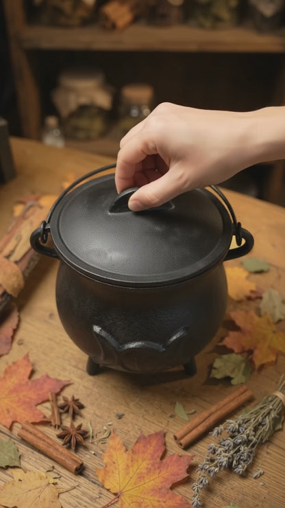 Grand chaudron triple lune 4 kg, chaudron sorcière