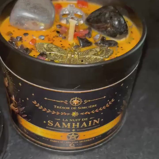 Bougie de sabbat Samhain, présentation vidéo parfum encens
