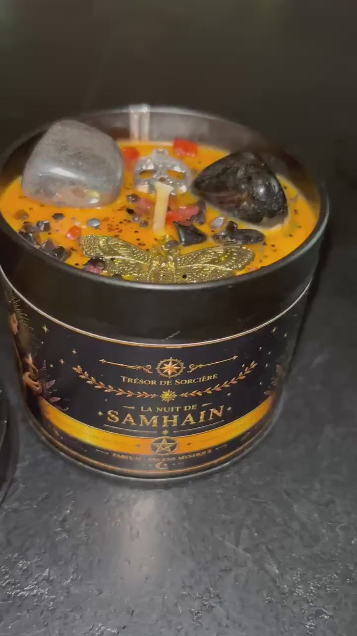Bougie de sabbat Samhain, présentation vidéo parfum encens