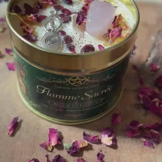 Bougie de Beltane, sabbat de beltane, bougie rituel beltane, bougie d'intention