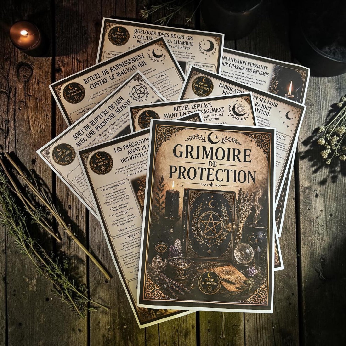 Téléchargement "grimoire de protection" 30 pages, pages de grimoire
