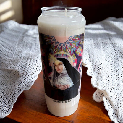 Bougie neuvaine "sainte rita", bougie religieuse