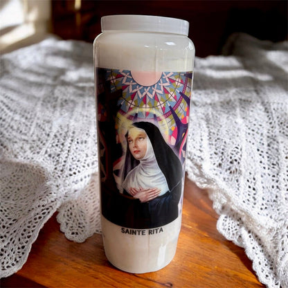 Bougie neuvaine "sainte rita", bougie religieuse