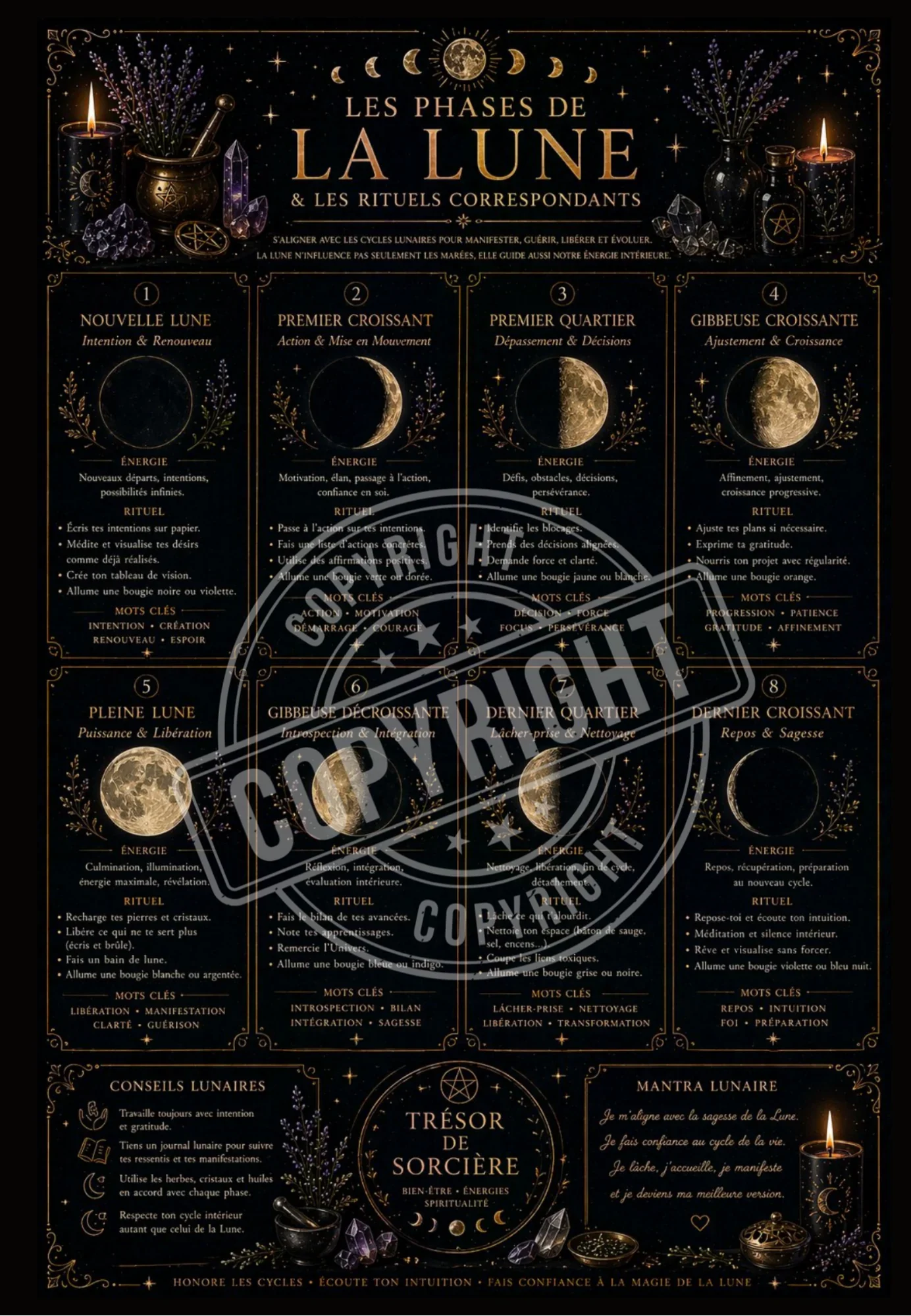 Téléchargement affiche" phases lunaires" - A3-A4